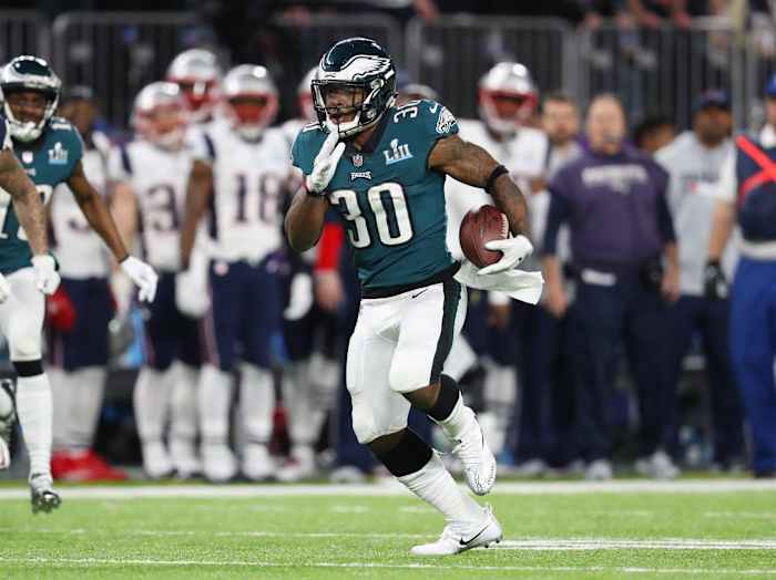 Corey Clement was a hero for the Eagles in Super Bowl LII. (Matthew Emmons/USA Today)